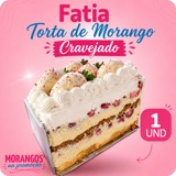 Foto enviada por Camila: fatia de torta de morango cravejado